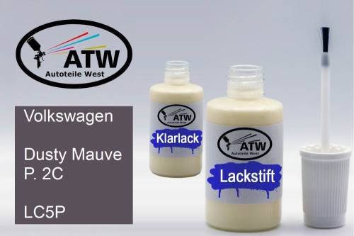 Volkswagen, Dusty Mauve P. 2C, LC5P: 20ml Lackstift + 20ml Klarlack - Set, von ATW Autoteile West.